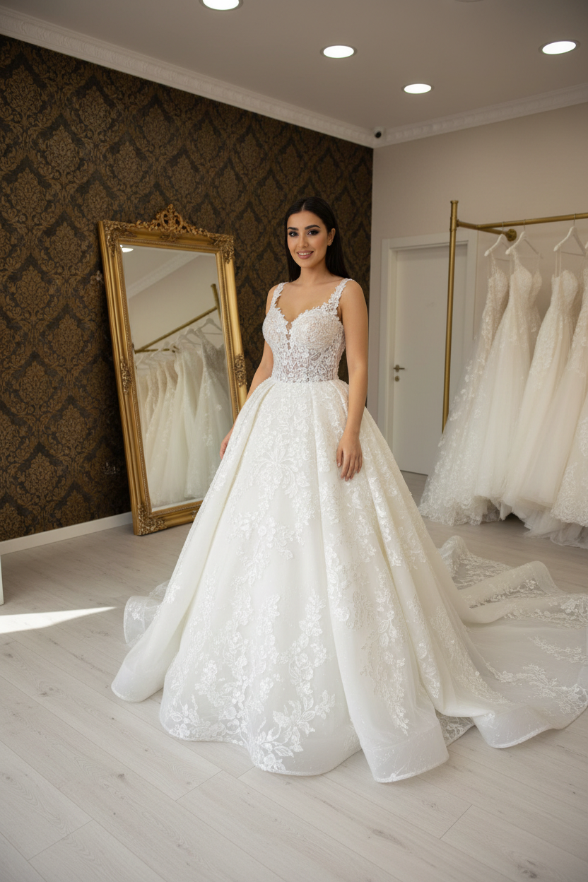 G21-014 robe princesse blanc ivoire — vue principale boutique