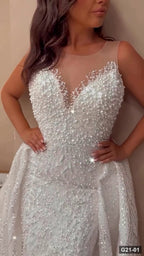 G21-001 robe de mariée coupe A ivoire