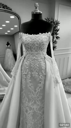 G21-002 robe de mariée coupe A ivoire