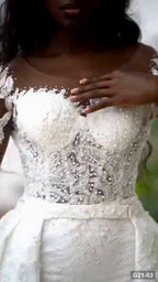 G21-003 robe de mariée coupe A ivoire