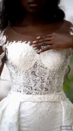 G21-003 robe de mariée coupe A ivoire