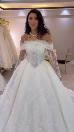 G21-020B robe de mariée princesse élégante ivoire