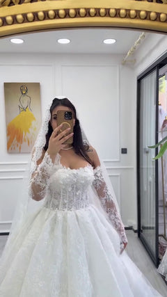 G21-021B robe de mariée princesse ornée ivoire