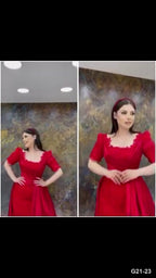 G21-023 robe de fiançailles princesse rouge cramoisi