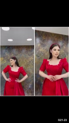 G21-023 robe de fiançailles princesse rouge cramoisi