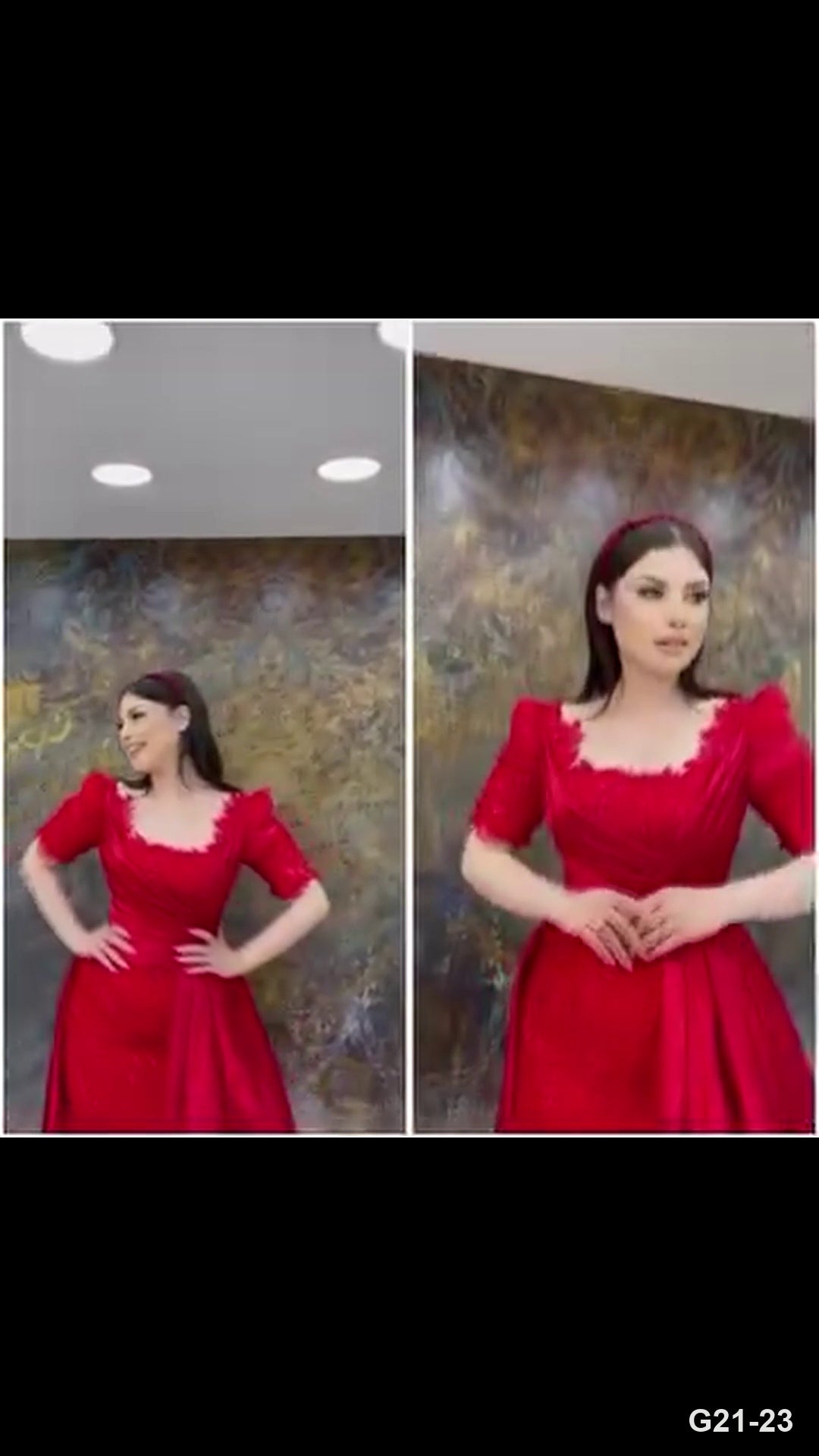 G21-023 robe de fiançailles princesse rouge cramoisi