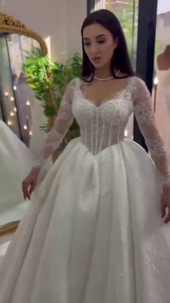 G21-024A robe de mariée princesse élégante champagne