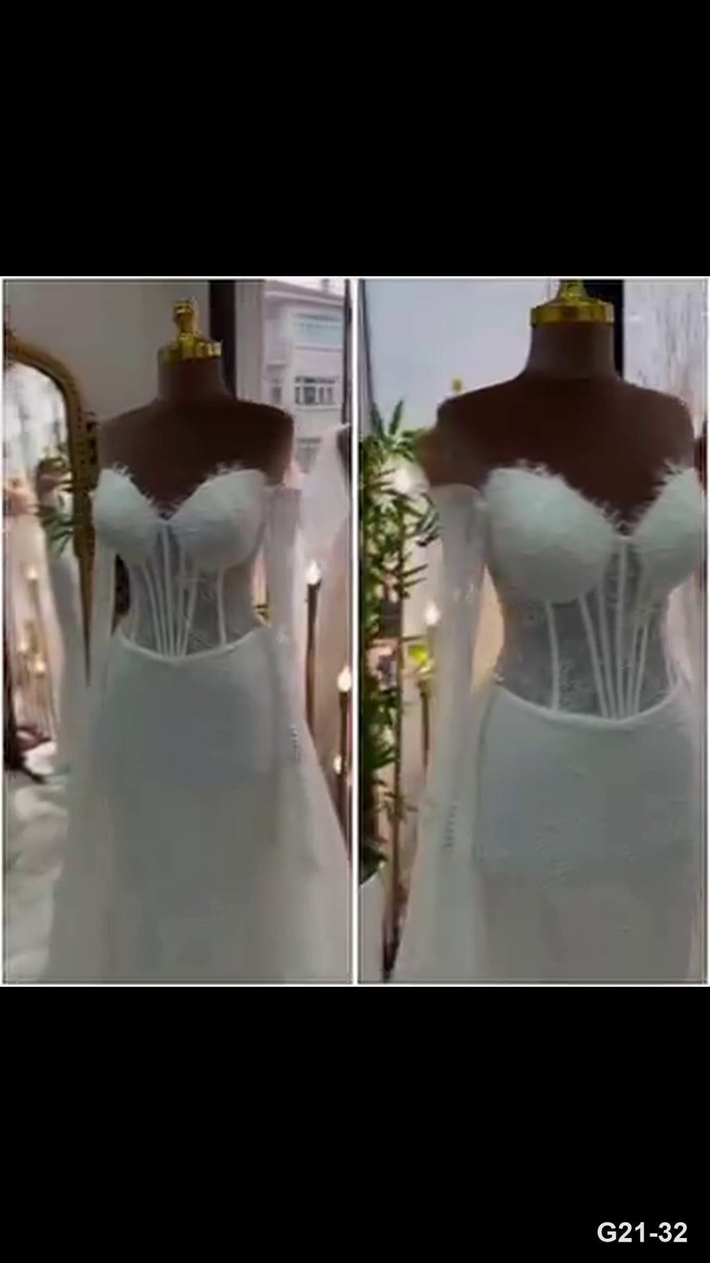 G21-032 robe de mariée coupe A ivoire