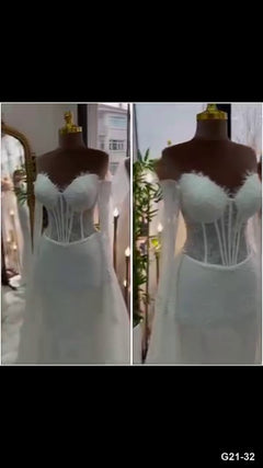 G21-032 robe de mariée coupe A ivoire