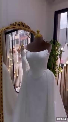 G21-034 robe de mariée coupe A ivoire