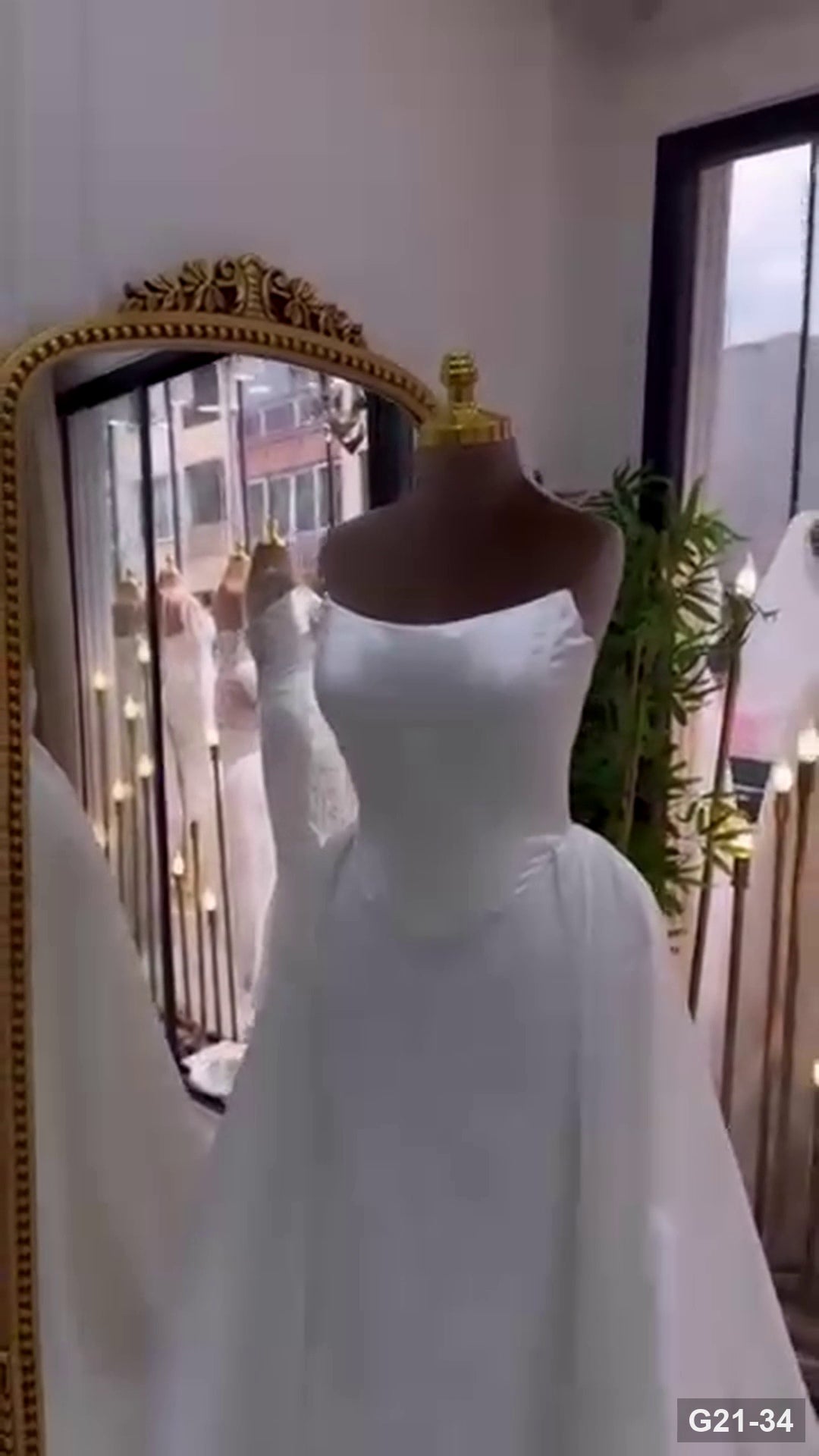 G21-034 robe de mariée coupe A ivoire