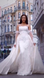 G21-047A robe de mariée princesse ornée ivoire
