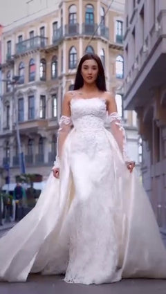 G21-047A robe de mariée princesse ornée ivoire