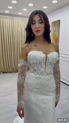 G21-051 robe de mariée sirène ivoire