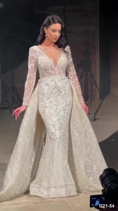 G21-054 robe de mariée sirène ivoire