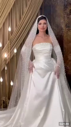 G21-055 robe de mariée fourreau ivoire