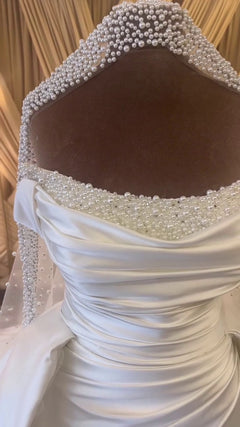 G21-062A robe de mariée princesse en dentelle champagne