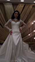 G21-072A robe de mariée princesse en dentelle ivoire