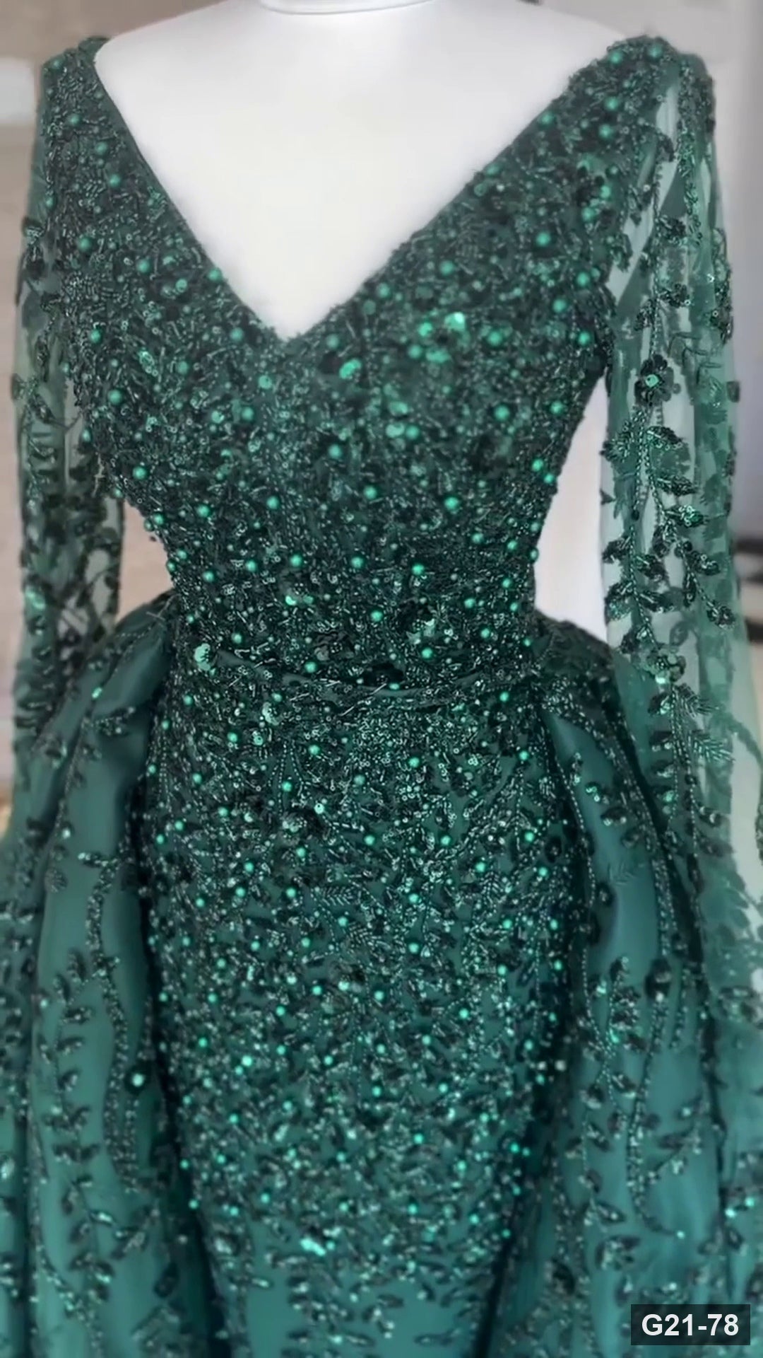 G21-078 robe de fiançailles princesse vert émeraude
