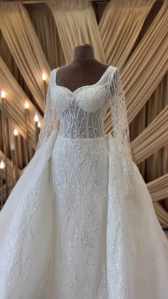G21-083A robe de mariée princesse en dentelle ivoire