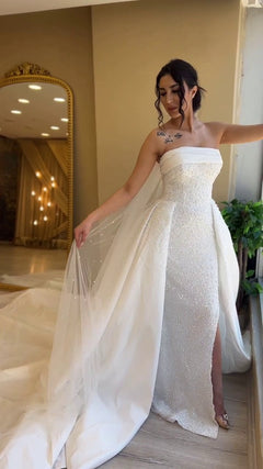 G21-087A robe de mariée princesse en dentelle perlée ivoire
