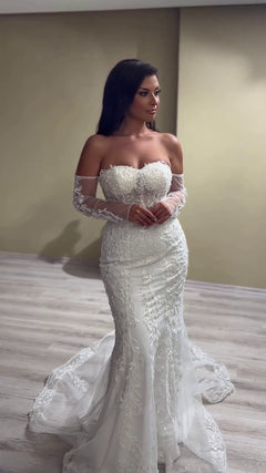 G21-088A robe de mariée princesse en dentelle perlée ivoire doux
