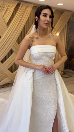 G21-092A robe de mariée princesse ornée ivoire