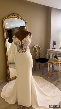 G21-102 robe de mariée sirène ivoire