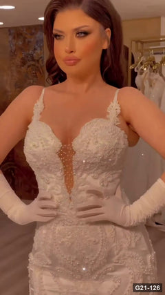 G21-126 robe de mariée sirène ivoire