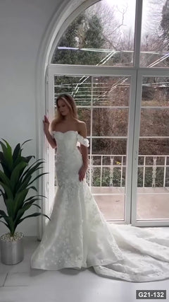 G21-132 robe de mariée coupe A ivoire