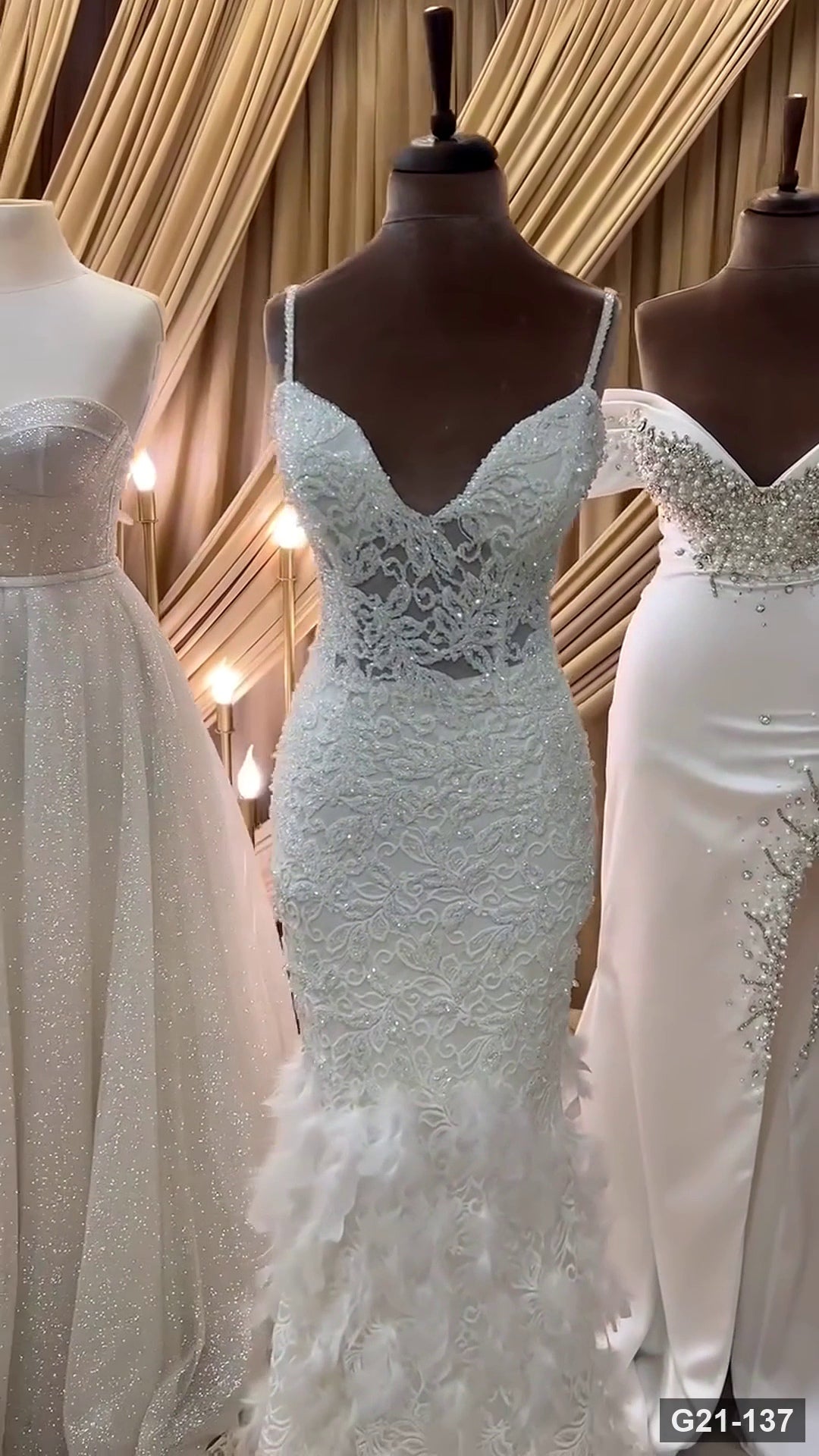 G21-137 robe de mariée sirène ivoire