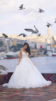G21-141A robe de mariée princesse ornée ivoire