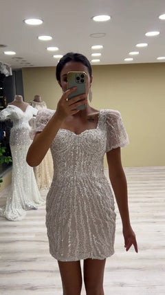 G21-147A robe de mariée princesse en dentelle perlée ivoire