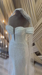 G21-061A robe de mariée princesse en dentelle champagne