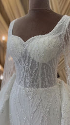 G21-083A robe de mariée princesse en dentelle ivoire