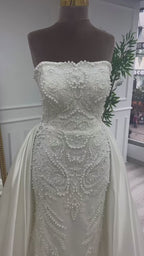 G21-050A robe de mariée princesse en dentelle ivoire