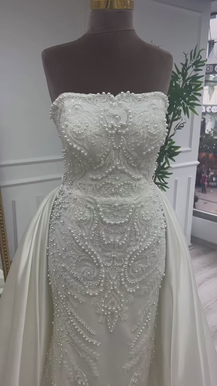 G21-050A robe de mariée princesse en dentelle ivoire