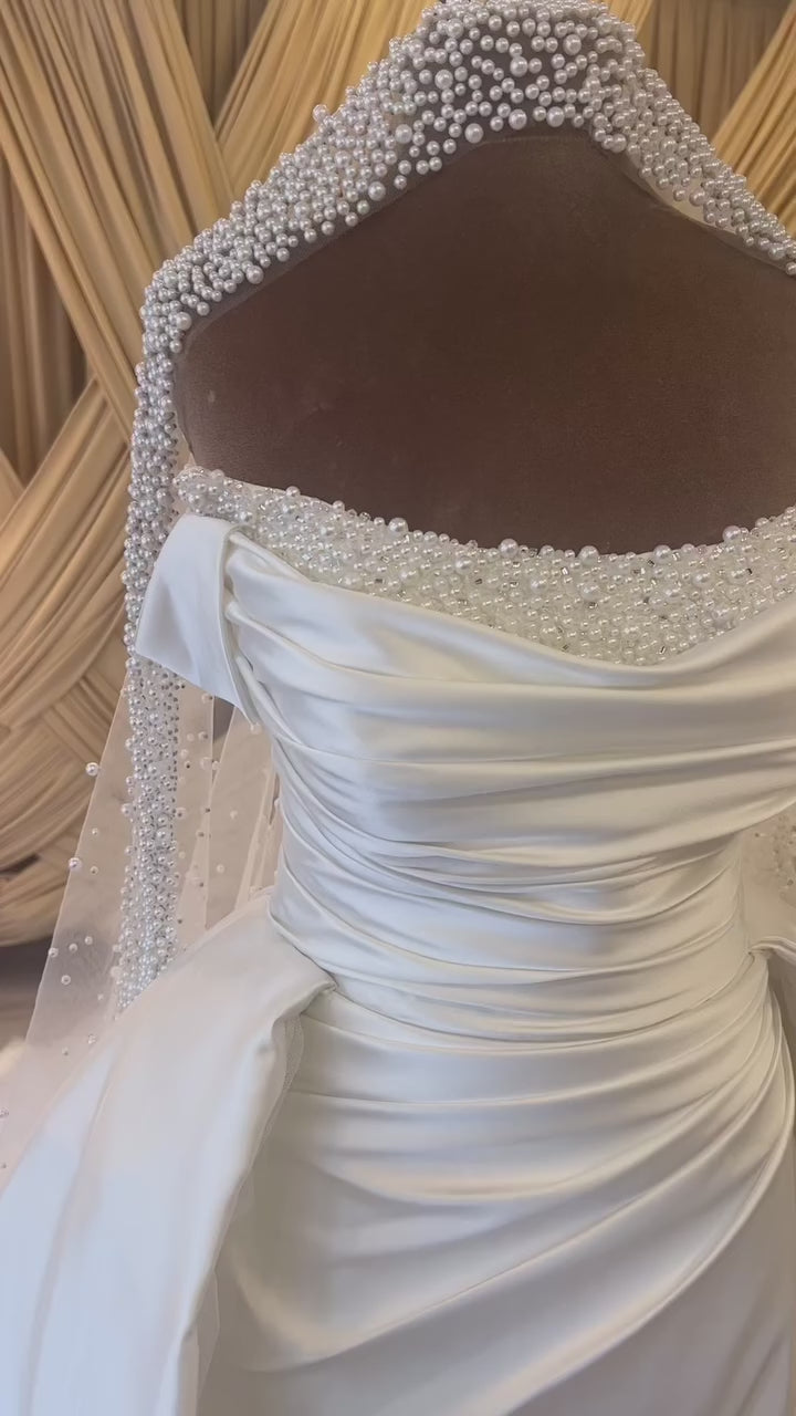 G21-062A robe de mariée princesse en dentelle champagne