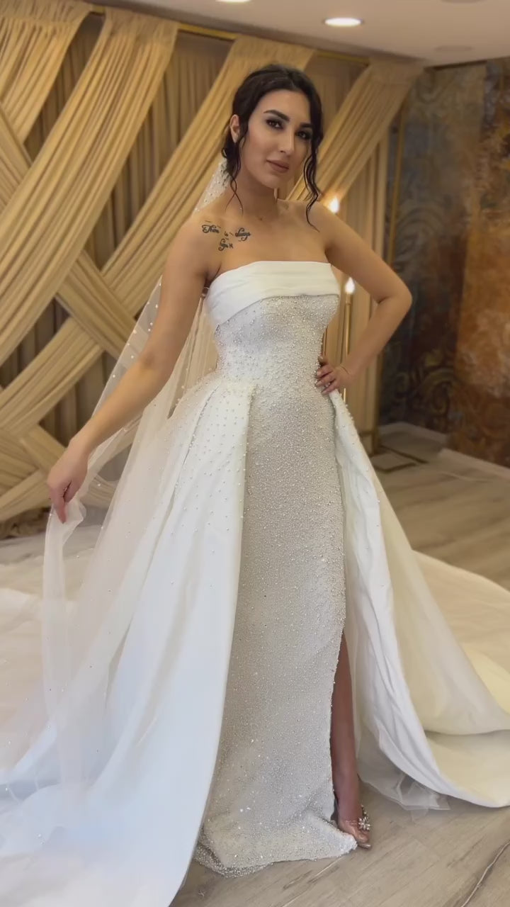G21-092A robe de mariée princesse ornée ivoire