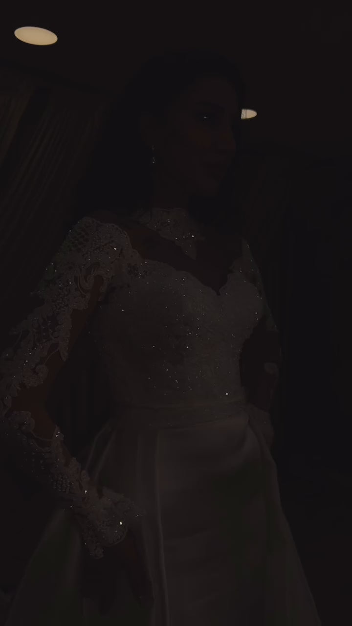 G21-072A robe de mariée princesse en dentelle ivoire