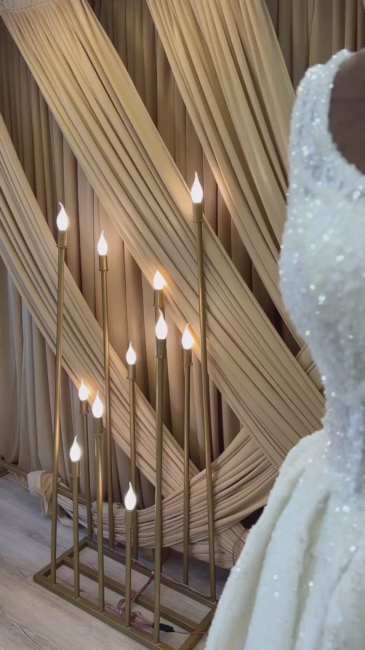 G21-095A robe de mariée princesse en dentelle perlée ivoire doux