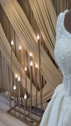 G21-095A robe de mariée princesse en dentelle perlée ivoire doux