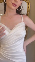G21-096A robe de mariée princesse en dentelle perlée ivoire