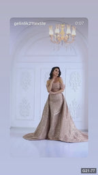G21-077 robe de fiançailles fourreau en dentelle